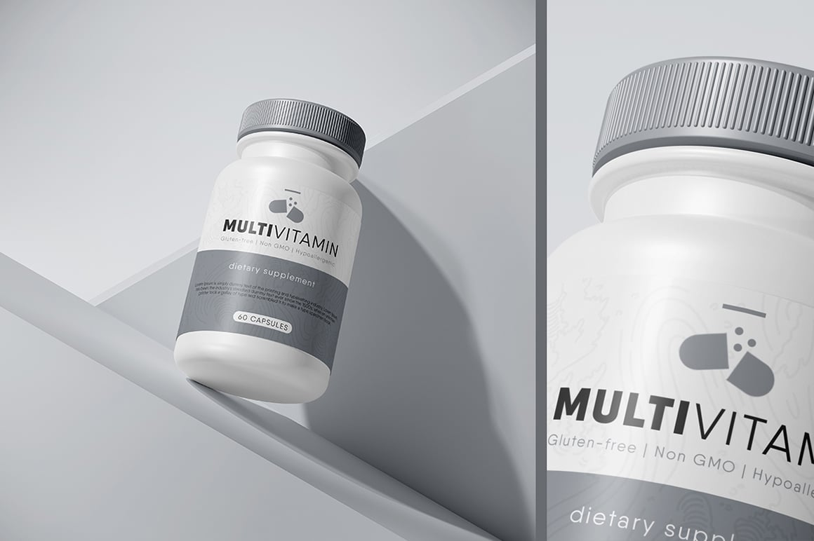 Supplement Bottle Mockup