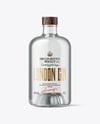 Dry Gin Bottle with Wooden Cap Mockup