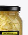 Clear Glass Jar with Sauerkraut Mockup