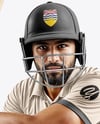 Indian Man Wearing Full Cricket Kit Mockup