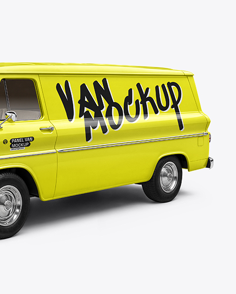 Retro Panel Van Mockup - Half Side View