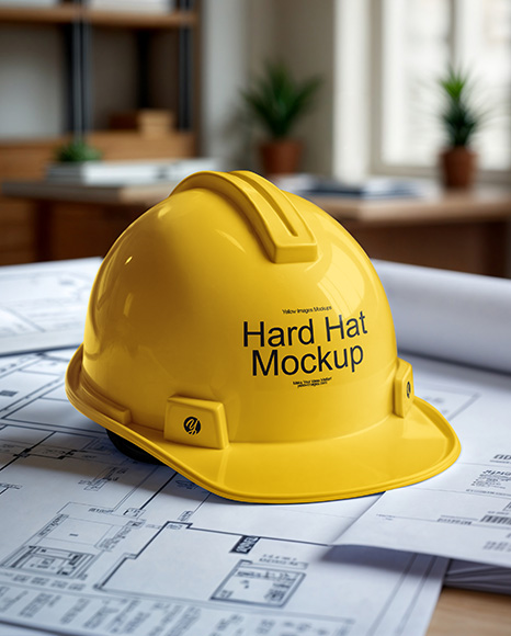 Hard Hat on the Table Mockup - Presentation mockup
