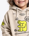Boy Wearing a Hoodie and Beanie Hat Mockup
