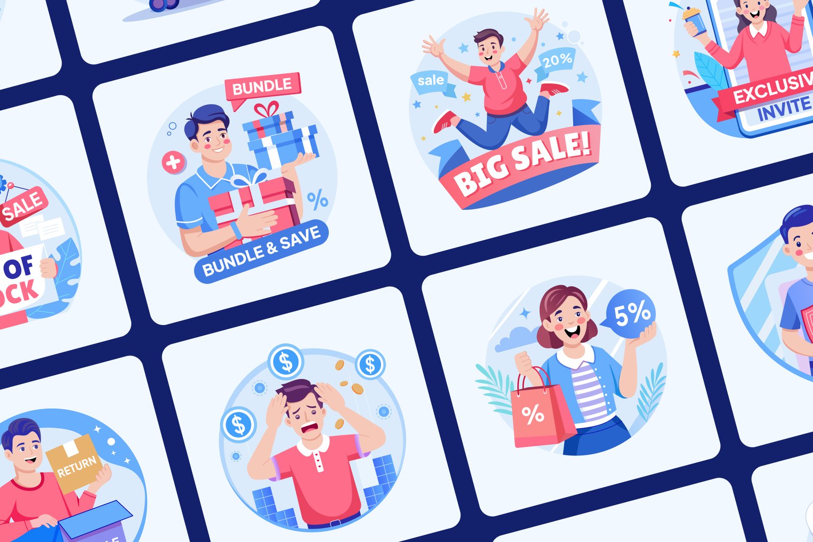 Ecommerce Shopping Illustration Set