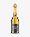 Antique Green Glass Champagne Bottle Mockup