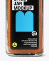 Square Glass Jar with Cayenne Pepper Mockup