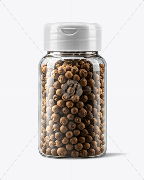 Plastic Jar with Whole Allspice Mockup