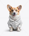 Corgi Wearing a Puffer Jacket Mockup