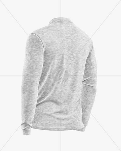 Melange Jersey Mockup - Back Half Side View