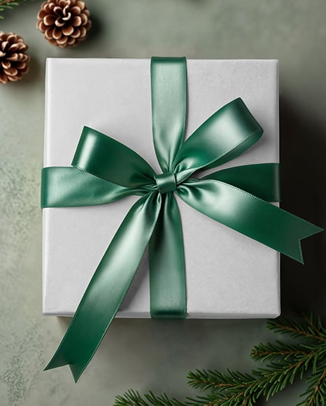Top View of Christmas Gift Box Mockup