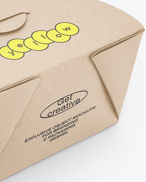 Kraft Paper Food Box Mockup