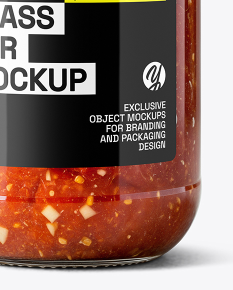Glass Jar with Tomato Bruschetta Mockup