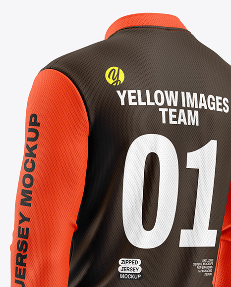 Mesh Jersey Mockup - Back Half Side View