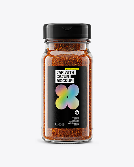 Glass Jar with Cajun Seasoning Mockup - Pint glass mockup