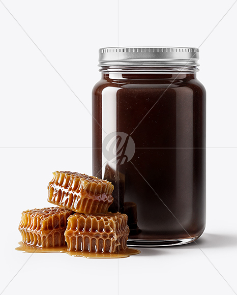 Dark Eucalyptus Honey Jar Mockup