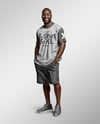 Black Man Wearing T-shirt and Shorts Mockup