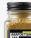 Square Glass Jar with Asafoetida Spice Mockup