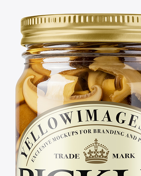 Glass Jar with Porcini Mushrooms Mockup