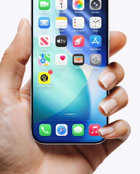 iPhone 17 Pro Max Cosmic Orange in a Hand Mockup