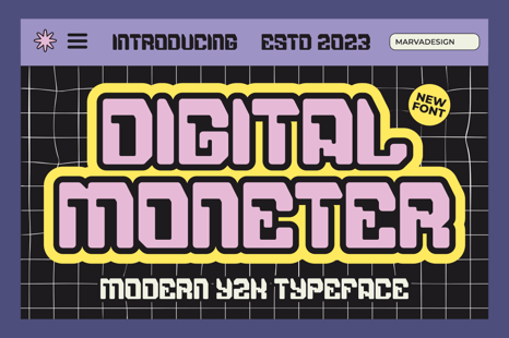 Digital Moneter Font - Y2k posters