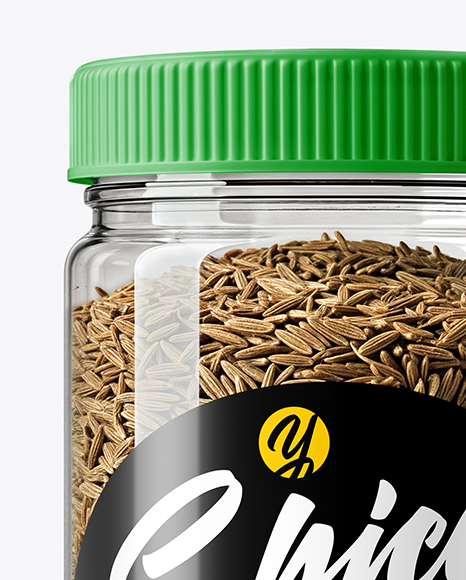 Plastic Spice Jar with Whole Cumin Mockup