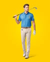 Man Wearing Golf Shirt and Chinos Mockup