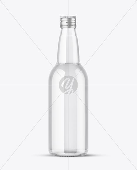 Clear Glass Water Bottle Mockup