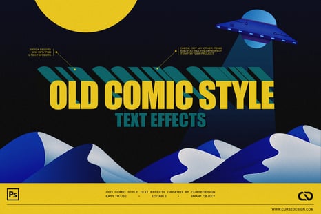 Old Comics Book Text Effects - Cloud processing mockup typography