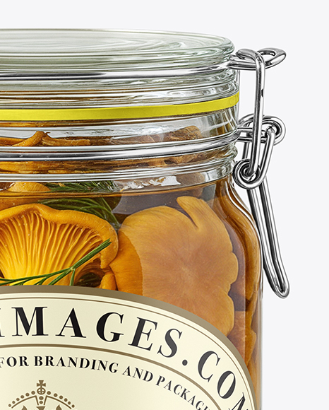 Jar with Chanterelles Mushrooms Mockup