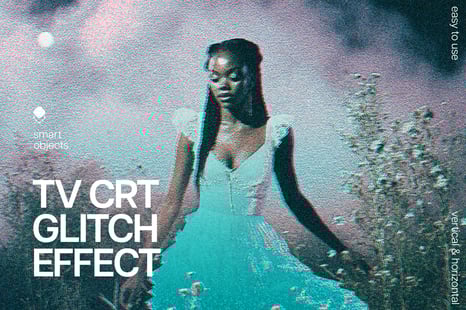 TV CRT Glitch Photo Effect - Vhs style