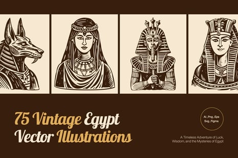 Vintage Egypt Art Set - Culture clipart