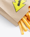Kraft Paper Bag with French Fries Mockup
