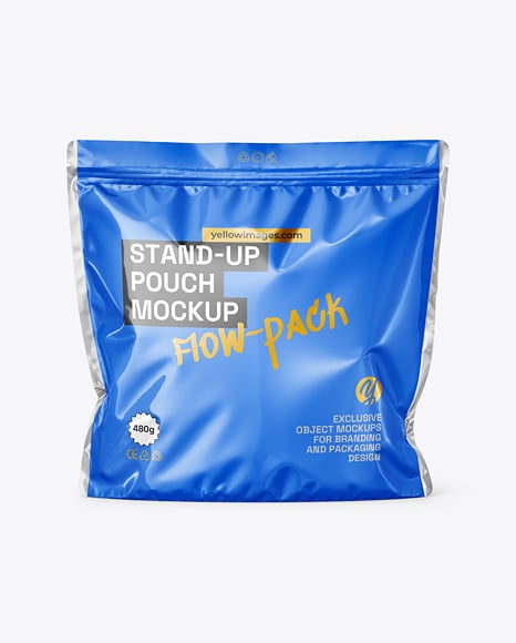 Glossy Stand-Up Pouch Mockup
