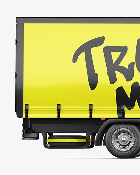 Semi Trailer Truck Mockup - Side View