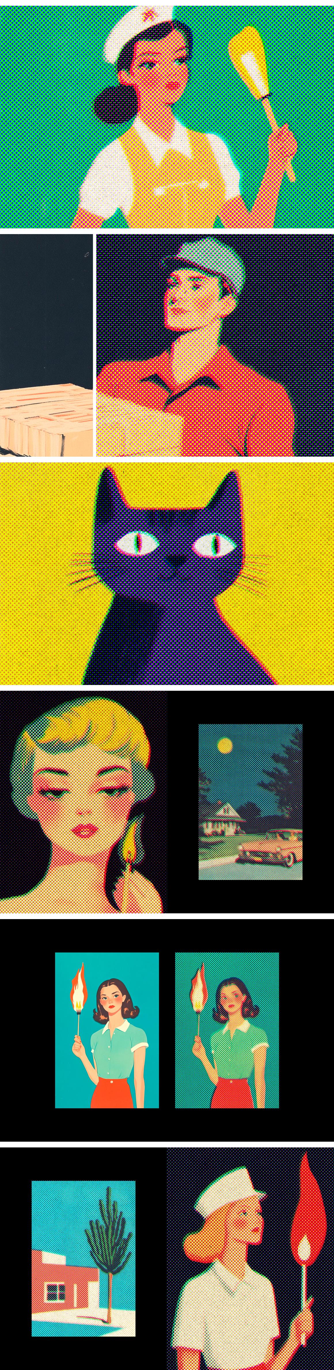 Halftone Retro Print Effect