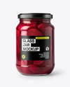 Clear Glass Jar with Pickled Beets Mockup