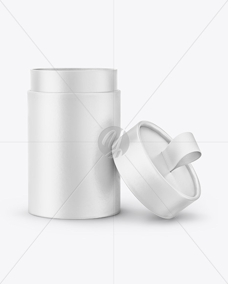 Matte Paper Tube with Pull Tab Mockup