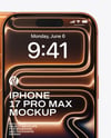 Two iPhone 17 Pro Max Cosmic Orange Mockup