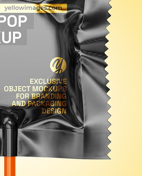 Glossy Lollipop Sachet Mockup