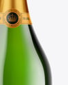 Green Glass Champagne Bottle Mockup