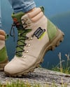 Pair of Hiking Boots on Woman's Legs with Jeans Mockup