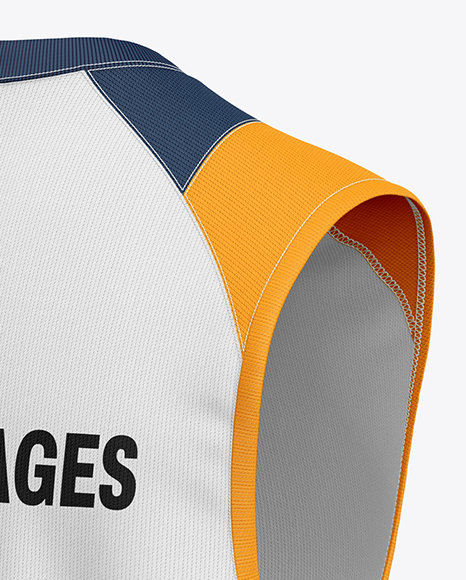 Training Sleeveless Jersey Mockup - Back Half Side View