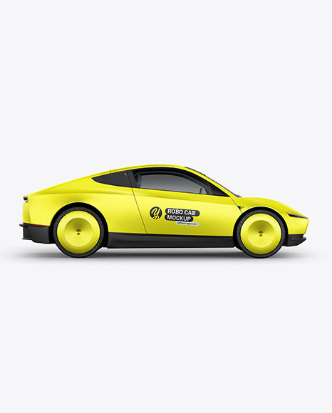 Electric RoboCab Mockup - Side View - Vehicle wrap mockup