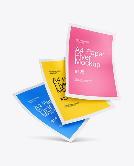 Three A4 Flyers Mockup - Flyer mockups