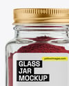 Square Glass Jar with Sumac Spice Mockup