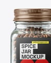 Square Glass Jar with Whole Allspice Mockup