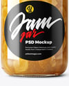Clear Glass Jar with White Grape Jam Mockup