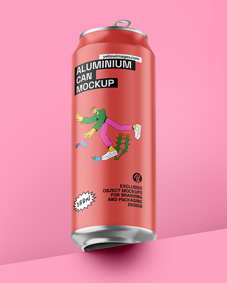Aluminium Can With Matte Finish Mockup