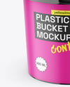 Glossy Plastic Bucket with Handle Mockup