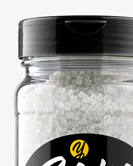 Jar with Coarse Sea Salt Mockup